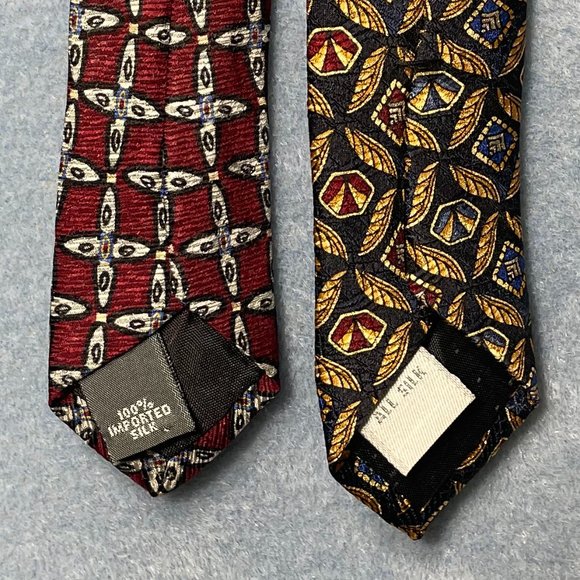 Bundle of 3 100% Silk Used Neckties Made in the USA. - Picture 5 of 5